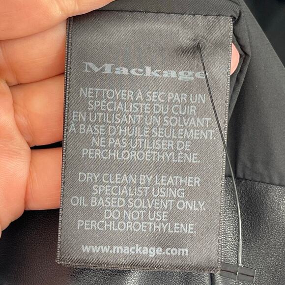 Mackage Black Baya Lamb Leather Biker Moto Motorcycle Jacket size Small - Picture 8 of 10